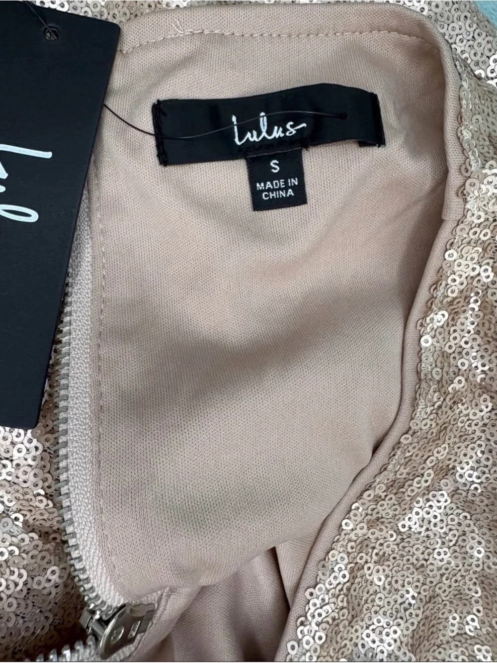 Lulu's Champagne Sequin Pencil Skirt